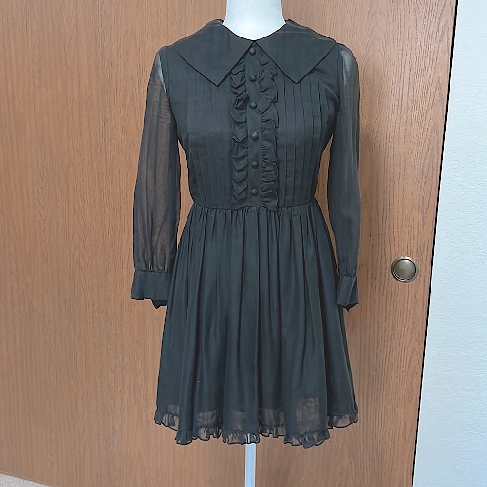 Vintage Jonathon Logan Petite Mod Black Dress XS